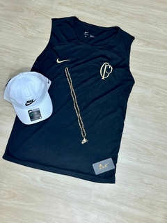 KIT REGATA CORINTHIANS PRETA CP TREINO + BONÉ NIKE BRANCO - comprar online