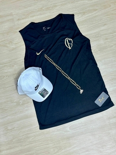 KIT REGATA CORINTHIANS PRETA CP TREINO + BONÉ NIKE BRANCO na internet