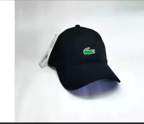 BONÉ LACOSTE SMALL CROC PRETO