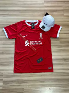KIT - LIVERPOOL VERMELHA 23/24 NOVA+ BONÉ NIKE BRANCO na internet