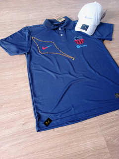 KIT BARCELONA POLO AZUL SPOTIFY + BONÉ NIKE BRANCO - comprar online