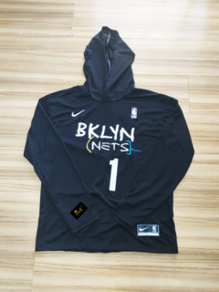 BLUSA MANGA LONGA - BKLYN NETS PRETA