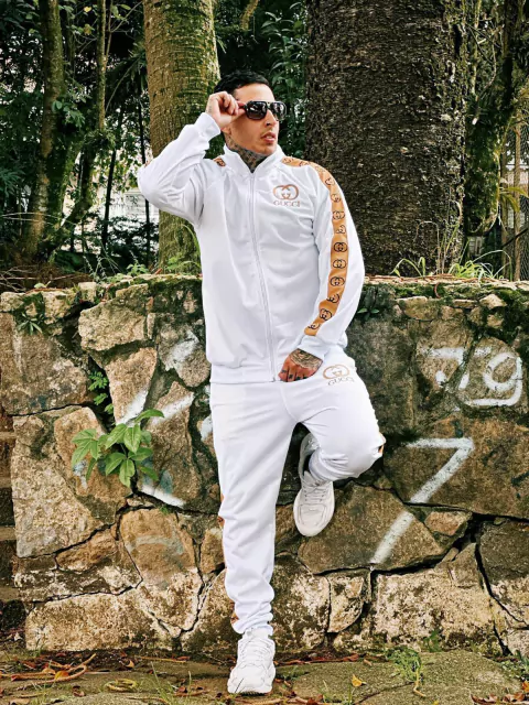 CONJUNTO - GUCCI BRANCO COM DOURADO