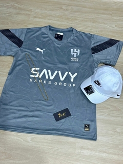 KIT-CAMISA ALHILAL NEYMAR CINZA NOVA + BONÉ NIKE BRANCO - Dk Store