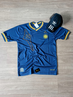 Kit Camisa Argentina Azul Sol 3 Estrela + Boné Adidas Preto