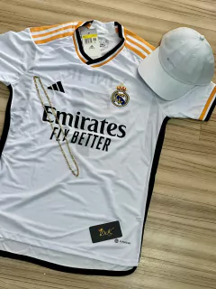 KIT - CAMISA NOVA REAL MADRI VINNI JUNIOR + BONÉ AOKLEY BRANCO na internet
