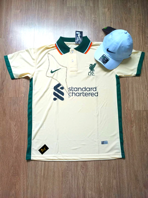 KIT LIVERPOOL SIMBOLO VERDE + BONE BRANCO NIKE PRETO+CORRENTE NIIKE PRATA