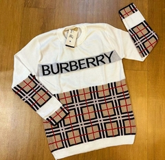Suéter -Burberry Branco Xadrez