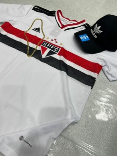 Kit - Camisa São Paulo Nova + Corrente + Boné Adidas Preto