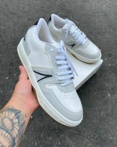 LACOSTE T-CLIP L001 - BRANCO C/LISTRA AZUL na internet