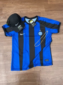 KIT INTER DE MILÃO AZUL COM PRETO + BONÉ NIKE PRETO