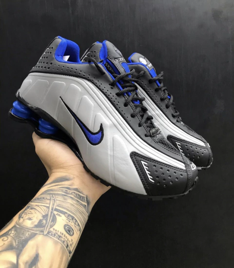 NIKE SHOX R4 - CINZA C/ AZUL