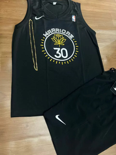 KIT REGATA- GOLDEN STATE PRETA + BERMUDA NIKE - comprar online