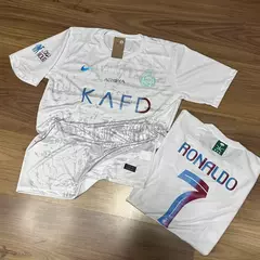 Kit -Camisa Al Nassr Branca 23/24 + Boné Nike Branco + Bermuda Nike Preta na internet