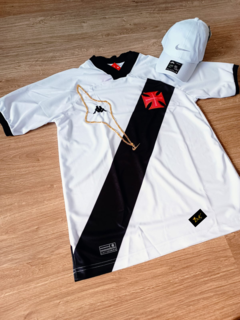 KIT CAMISA VASCO BRANCA FAIXA PRETA 20/21 + BONÉ NIKE BRANCO - comprar online