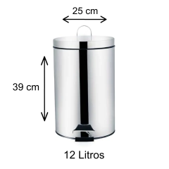 Lixeira Inox 12 Litros - Mor