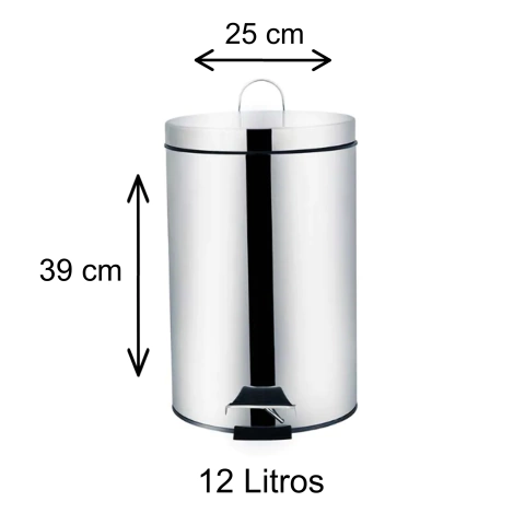 Lixeira Inox 12 Litros - Mor