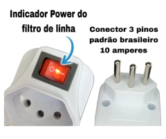 Plug Adaptador De Tomada C/ 4 Entradas kapbom - comprar online