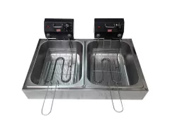 Fritadeira Elétrica 10L Profissional 2 Cubas Equipe Inox na internet
