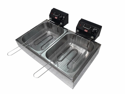 Fritadeira Elétrica 10L Profissional 2 Cubas Equipe Inox