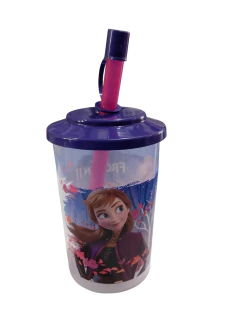 VASO CON TAPA Y SORBETE DE FROZEN - COD: 5736 - comprar online