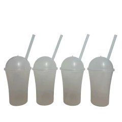 VASO CON TAPA Y SORBETE TRANSPARENTE. COD. 4024B - comprar online