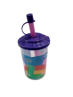 VASO CON TAPA Y SORBETE DE PEPPA PIG - COD: 5422 - comprar online