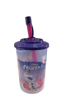 VASO CON TAPA Y SORBETE DE FROZEN - COD: 5736