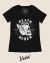 Black women's t-shirt featuring a white graphic of a skull with wings, surrounded by text that reads "Death Rider" and "Apparel Co," with additional details "EST. 08" and "Vudu Co." in a vintage, edgy style.