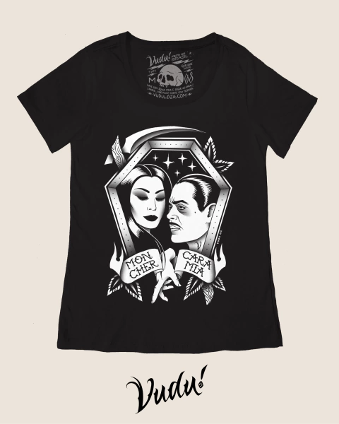 Blusinha Morticia & Gomez Addams