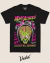 Black t-shirt featuring a colorful graphic design inspired by Mars Attacks!, showcasing a green alien with a large brain and the phrase "Destroy All Humans!"