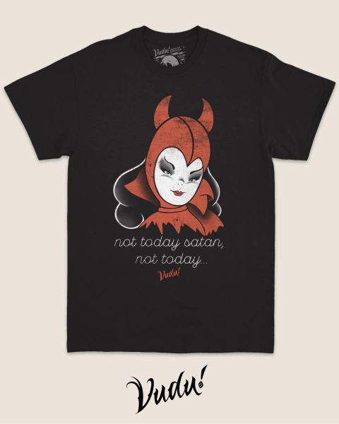 Camiseta Not Today Satan pinup girl