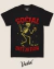 A black t-shirt featuring a skeleton holding a drink with the text "SOCIAL DISTORTION" in bold red letters.