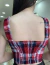 Cropped Sabrina xadrez - comprar online