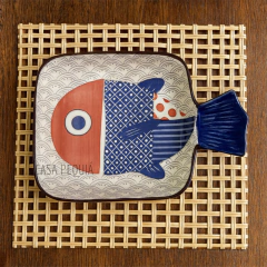 ÚLTIMA PEÇA! Travessa Peixe Bolinha - comprar online
