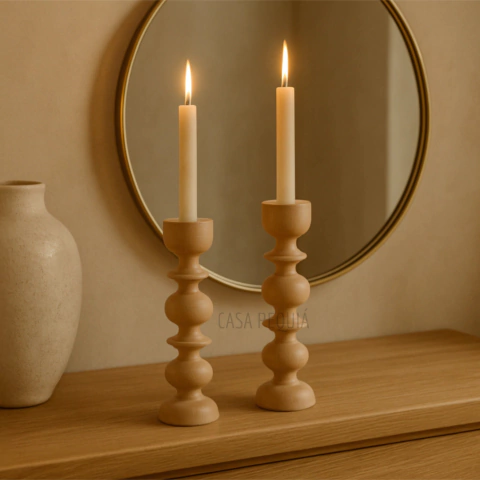 Castiçal Madeira Torneado - comprar online