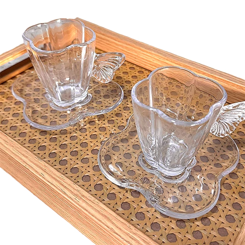 Jogo 4 “Café” Borboleta transparente - comprar online