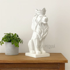 Escultura Leão Offwhite - comprar online