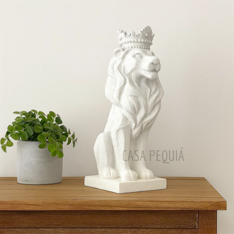Escultura Leão Offwhite - comprar online