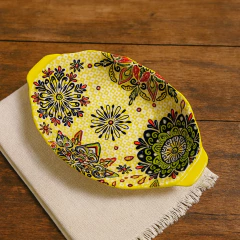 Travessa Oval Encanto Amarela - comprar online