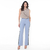 CALÇA FEMININA ALFAIATARIA COM RECORTES AZUL CLARO - loja online
