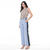 CALÇA FEMININA ALFAIATARIA COM RECORTES AZUL CLARO na internet