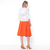 SAIA MIDI COM PREGAS EM ALFAIATARIA LARANJA - LOJA MUSTBRIE - Alfaiataria Feminina | Compre Online 