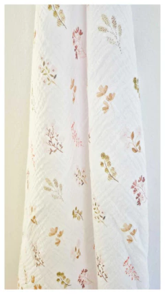 Manta de muselina baby cotton flores secas - comprar online