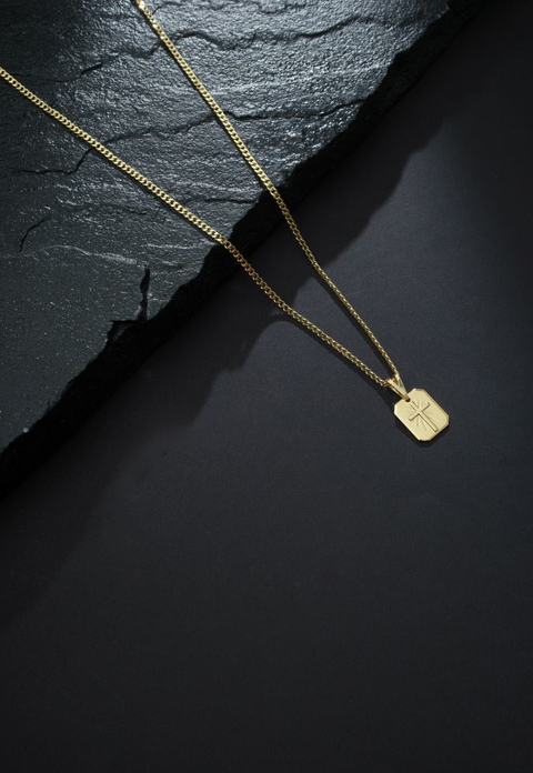 Corrente Grumet Simples 2mm + Pingente (Plaquinha com Cruz 03 de Brinde!) - comprar online