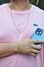 Imagem do Conjunto: Corrente Cadeado & Pulseira + Pingente (Plaquinha com Cruz Vazada Pequena de Brinde!)