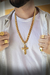 Corrente Friso Kenner 12mm + Pingente (Cruz Com Face de Cristo) - comprar online