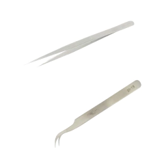Kit Pinça Goot Tweezers Gt Reta e Curva Cellmaster