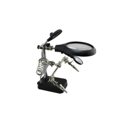 Suporte de Placa e Ferro de Solda Com Lupa Robozinho TE 800