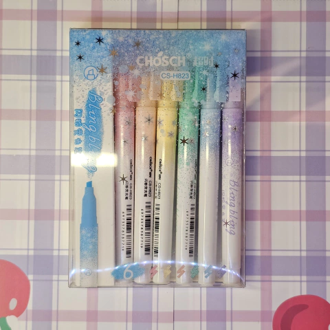 MARCADORES CON GLITTER PASTEL *6